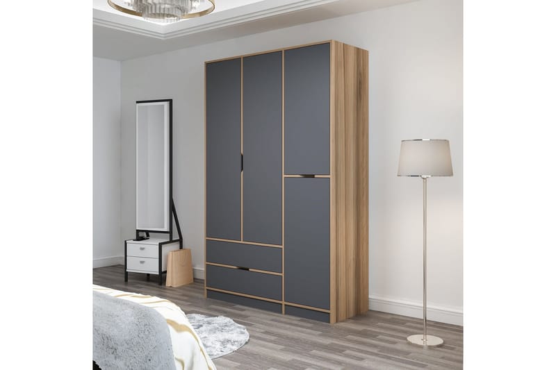 Munna Garderobe 140x208 cm - Antrasitt - Oppbevaring - Klesoppbevaring - Garderober & garderobesystem
