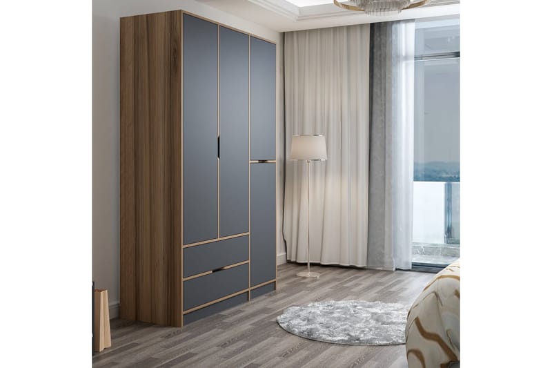 Munna Garderobe 140x208 cm - Antrasitt - Oppbevaring - Klesoppbevaring - Garderober & garderobesystem