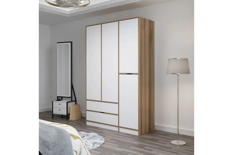 Munna Garderobe 140x208 cm - Hvit - Oppbevaring - Klesoppbevaring - Garderober & garderobesystem