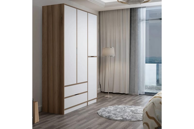 Munna Garderobe 140x208 cm - Hvit - Oppbevaring - Klesoppbevaring - Garderober & garderobesystem