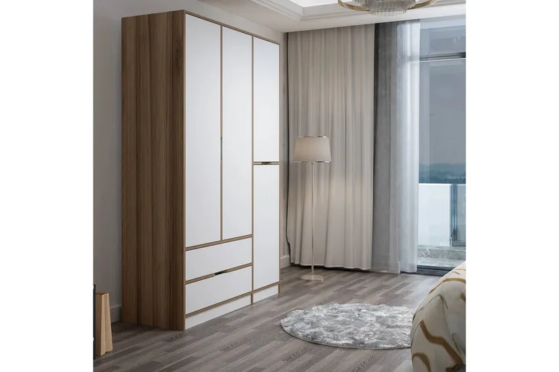 Munna Garderobe 140x208 cm - Hvit - Oppbevaring - Klesoppbevaring - Garderober & garderobesystem