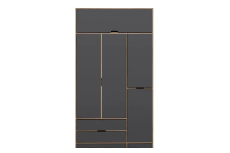 Munna Garderobe 140x253 cm - Antrasitt - Oppbevaring - Klesoppbevaring - Garderober & garderobesystem