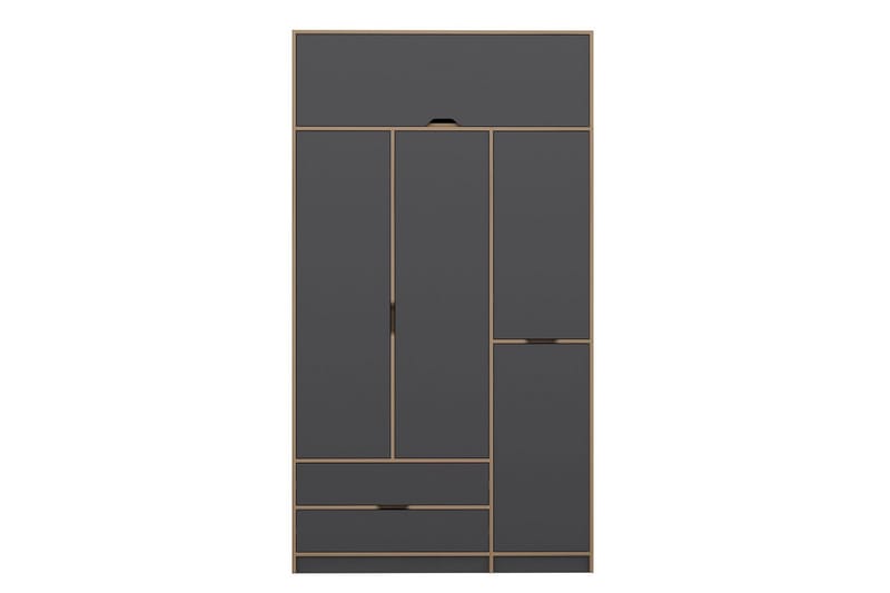 Munna Garderobe 140x253 cm - Antrasitt - Oppbevaring - Klesoppbevaring - Garderober & garderobesystem