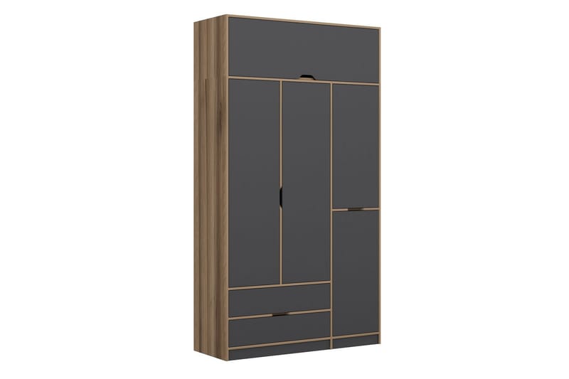 Munna Garderobe 140x253 cm - Antrasitt - Oppbevaring - Klesoppbevaring - Garderober & garderobesystem