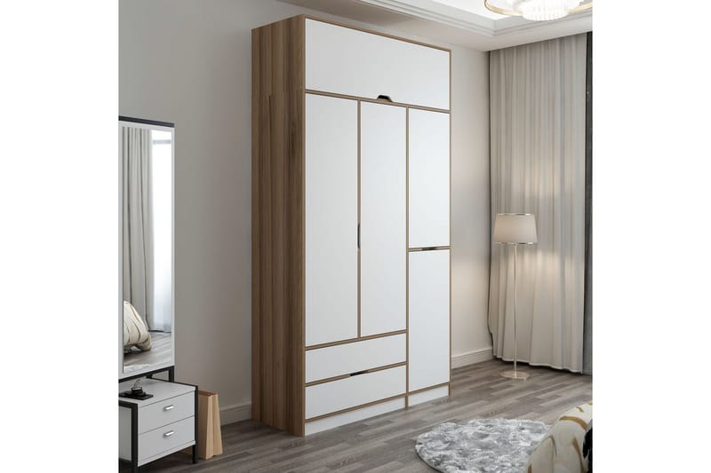 Munna Garderobe 140x253 cm - Hvit - Oppbevaring - Klesoppbevaring - Garderober & garderobesystem