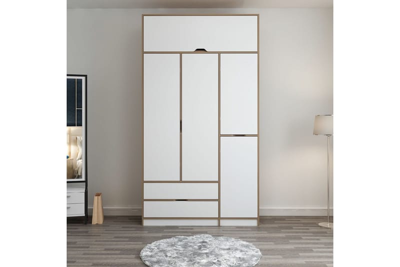 Munna Garderobe 140x253 cm - Hvit - Oppbevaring - Klesoppbevaring - Garderober & garderobesystem
