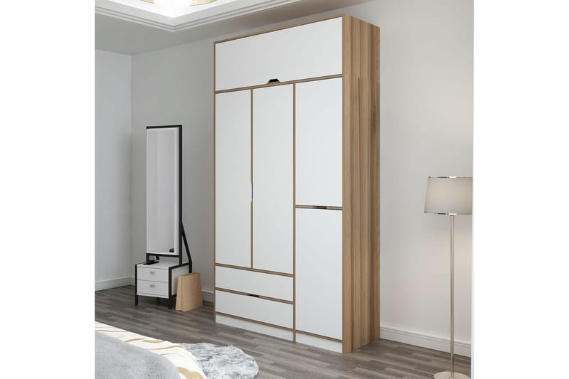 Munna Garderobe 140x253 cm - Hvit - Oppbevaring - Klesoppbevaring - Garderober & garderobesystem