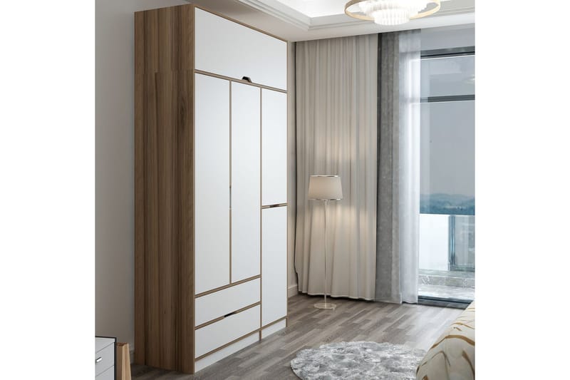 Munna Garderobe 140x253 cm - Hvit - Oppbevaring - Klesoppbevaring - Garderober & garderobesystem