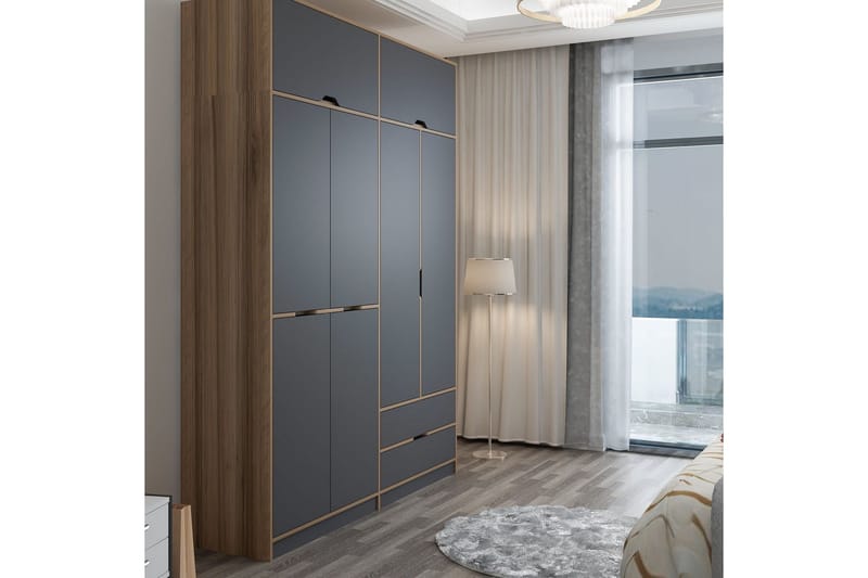 Munna Garderobe 185x253 cm - Antrasitt - Oppbevaring - Klesoppbevaring - Garderober & garderobesystem