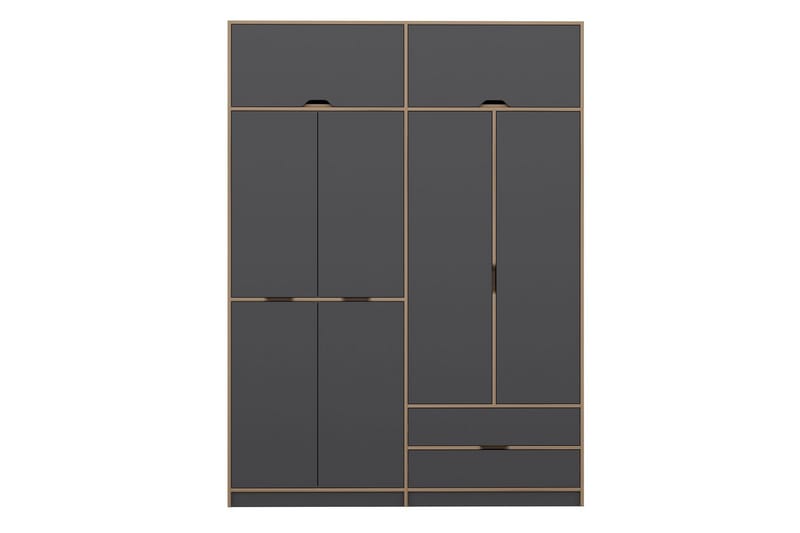 Munna Garderobe 185x253 cm - Antrasitt - Oppbevaring - Klesoppbevaring - Garderober & garderobesystem