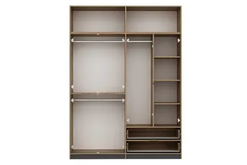 Munna Garderobe 185x253 cm - Antrasitt - Oppbevaring - Klesoppbevaring - Garderober & garderobesystem