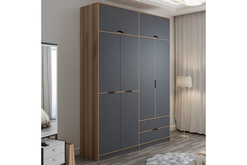 Munna Garderobe 185x253 cm - Antrasitt - Oppbevaring - Klesoppbevaring - Garderober & garderobesystem