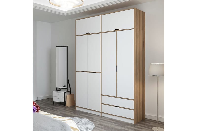 Munna Garderobe 185x253 cm - Hvit - Oppbevaring - Klesoppbevaring - Garderober & garderobesystem