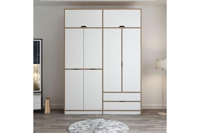 Munna Garderobe 185x253 cm - Hvit - Oppbevaring - Klesoppbevaring - Garderober & garderobesystem