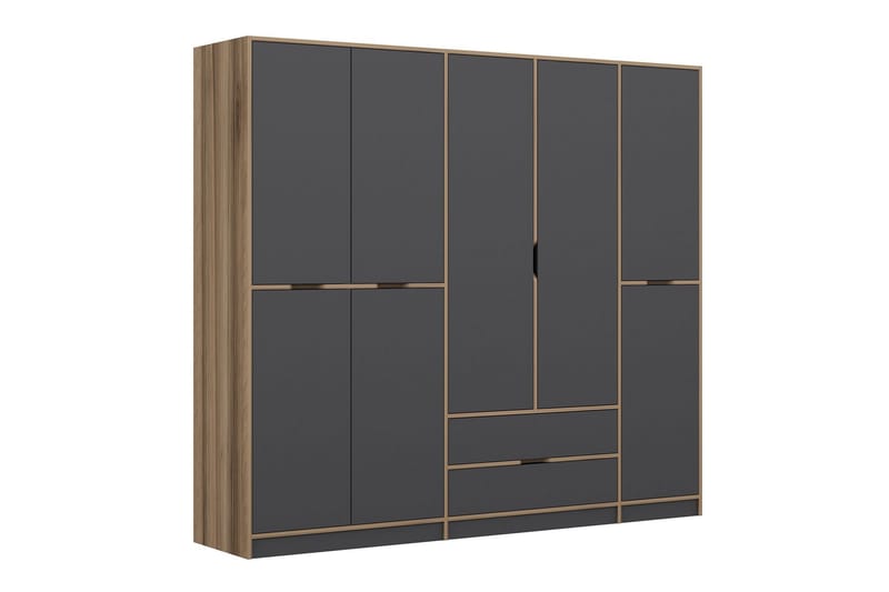 Munna Garderobe 232x208 cm - Antrasitt - Oppbevaring - Klesoppbevaring - Garderober & garderobesystem