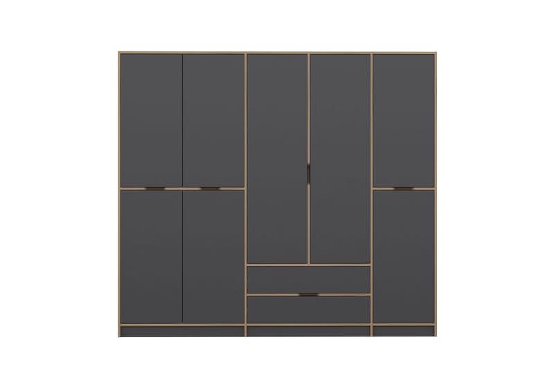 Munna Garderobe 232x208 cm - Antrasitt - Oppbevaring - Klesoppbevaring - Garderober & garderobesystem