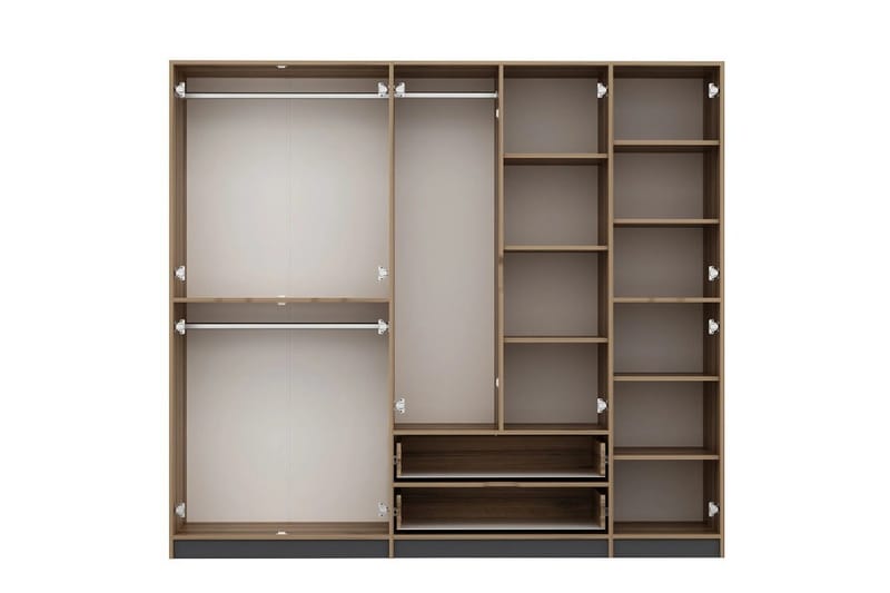 Munna Garderobe 232x208 cm - Antrasitt - Oppbevaring - Klesoppbevaring - Garderober & garderobesystem