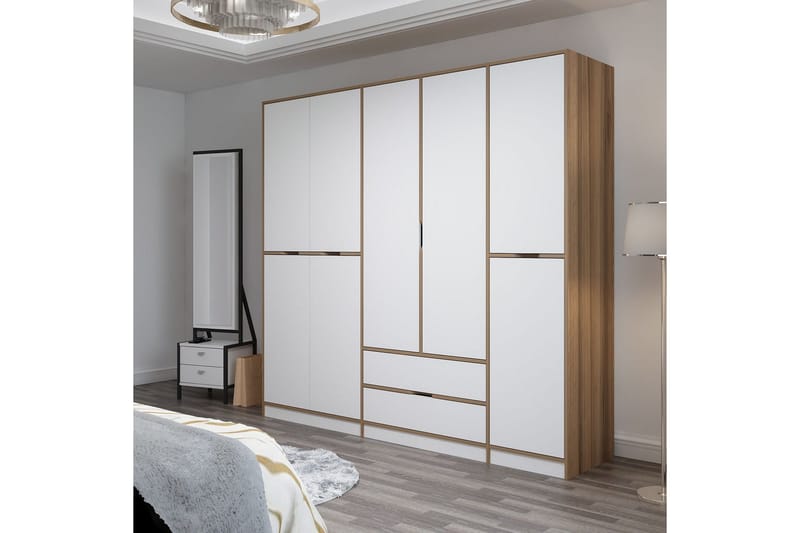 Munna Garderobe 232x208 cm - Hvit - Oppbevaring - Klesoppbevaring - Garderober & garderobesystem