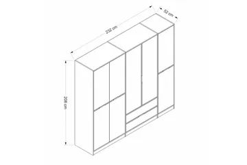 Munna Garderobe 232x208 cm - Hvit - Oppbevaring - Klesoppbevaring - Garderober & garderobesystem