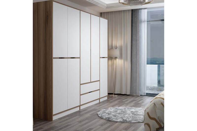 Munna Garderobe 232x208 cm - Hvit - Oppbevaring - Klesoppbevaring - Garderober & garderobesystem