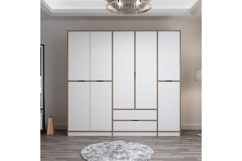 Munna Garderobe 232x208 cm - Hvit - Oppbevaring - Klesoppbevaring - Garderober & garderobesystem