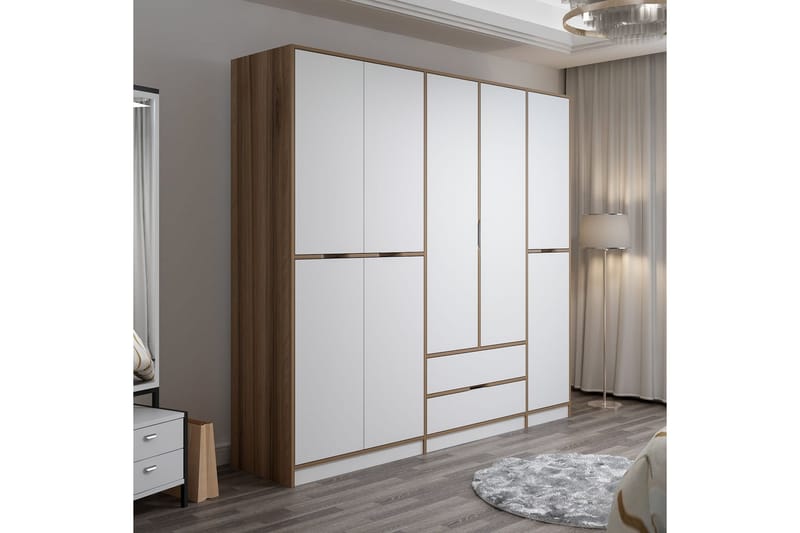 Munna Garderobe 232x208 cm - Hvit - Oppbevaring - Klesoppbevaring - Garderober & garderobesystem