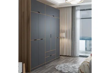 Munna Garderobe 232x253 cm - Antrasitt - Oppbevaring - Klesoppbevaring - Garderober & garderobesystem