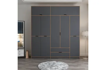 Munna Garderobe 232x253 cm - Antrasitt - Oppbevaring - Klesoppbevaring - Garderober & garderobesystem