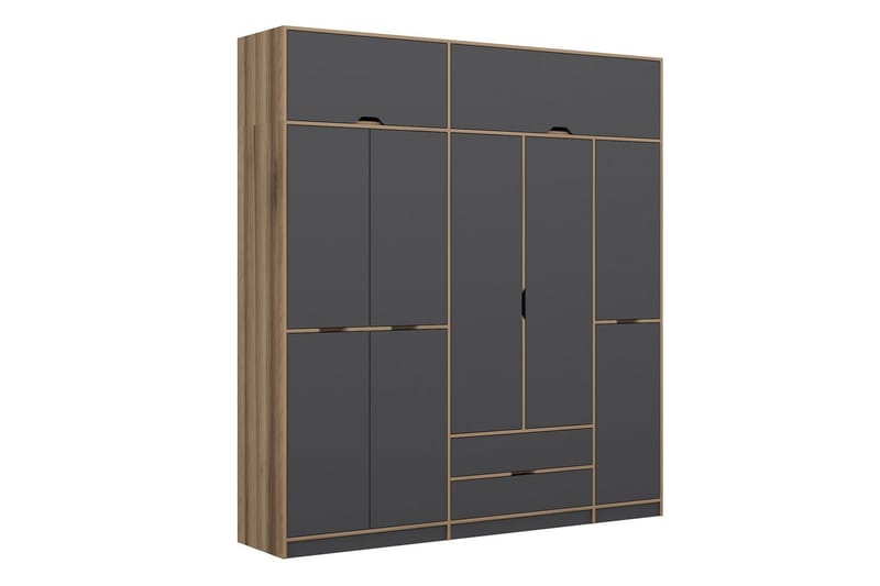 Munna Garderobe 232x253 cm - Antrasitt - Oppbevaring - Klesoppbevaring - Garderober & garderobesystem