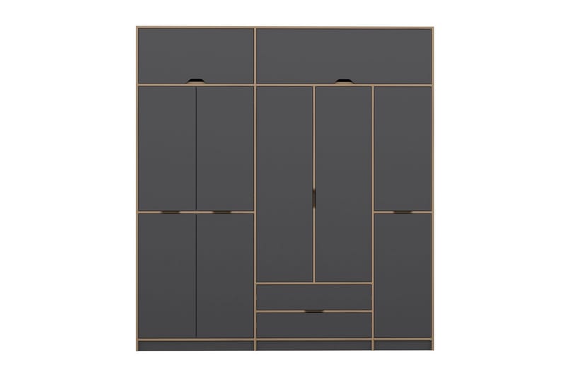Munna Garderobe 232x253 cm - Antrasitt - Oppbevaring - Klesoppbevaring - Garderober & garderobesystem