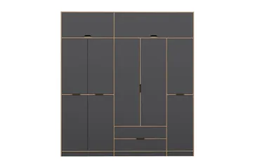 Munna Garderobe 232x253 cm - Antrasitt - Oppbevaring - Klesoppbevaring - Garderober & garderobesystem