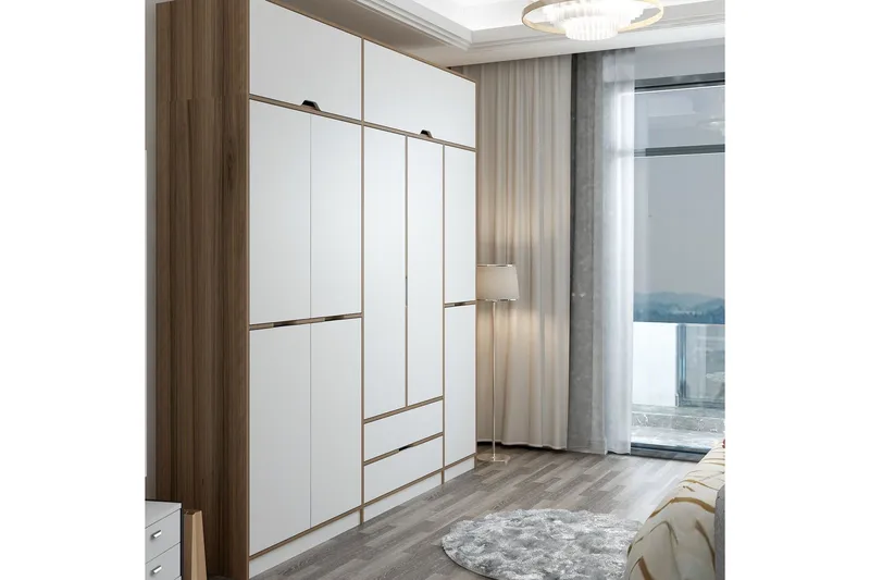 Munna Garderobe 232x253 cm - Hvit - Oppbevaring - Klesoppbevaring - Garderober & garderobesystem