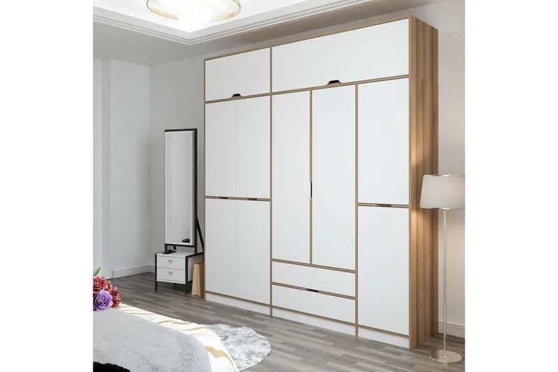 Munna Garderobe 232x253 cm - Hvit - Oppbevaring - Klesoppbevaring - Garderober & garderobesystem