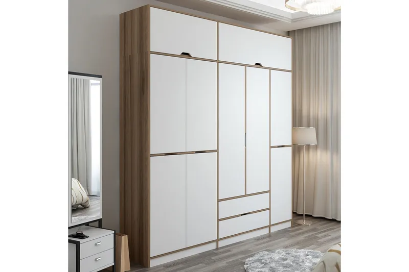 Munna Garderobe 232x253 cm - Hvit - Oppbevaring - Klesoppbevaring - Garderober & garderobesystem