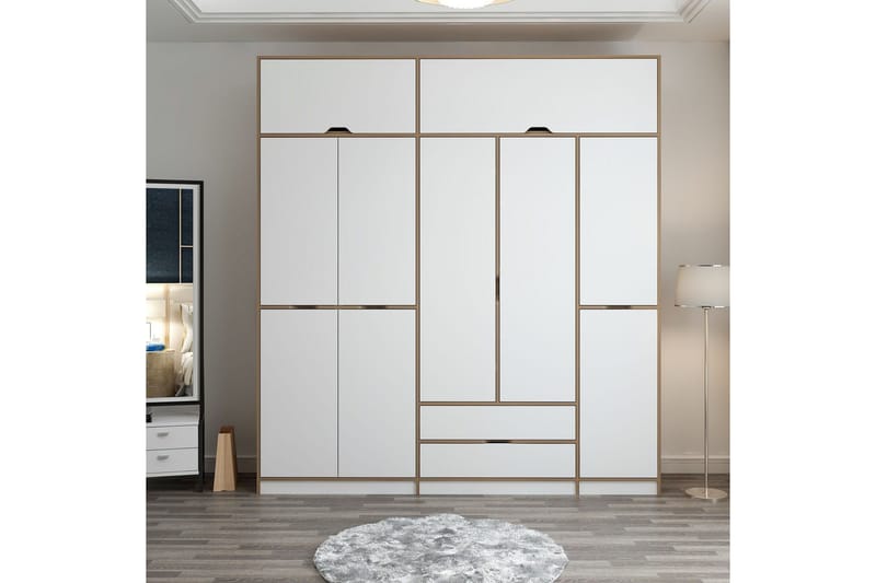 Munna Garderobe 232x253 cm - Hvit - Oppbevaring - Klesoppbevaring - Garderober & garderobesystem