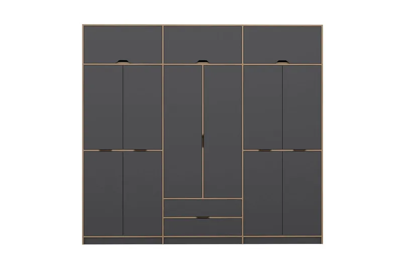 Munna Garderobe 277x253 cm - Antrasitt - Oppbevaring - Klesoppbevaring - Garderober & garderobesystem