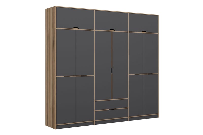 Munna Garderobe 277x253 cm - Antrasitt - Oppbevaring - Klesoppbevaring - Garderober & garderobesystem