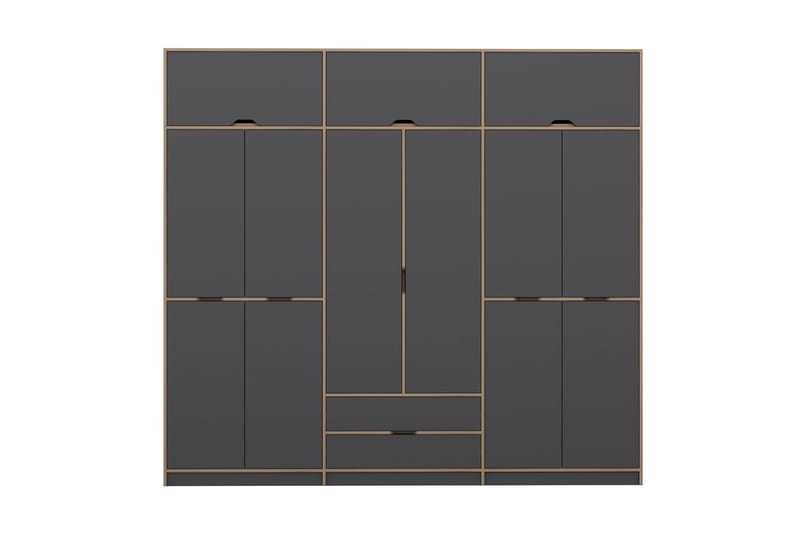Munna Garderobe 277x253 cm - Antrasitt - Oppbevaring - Klesoppbevaring - Garderober & garderobesystem