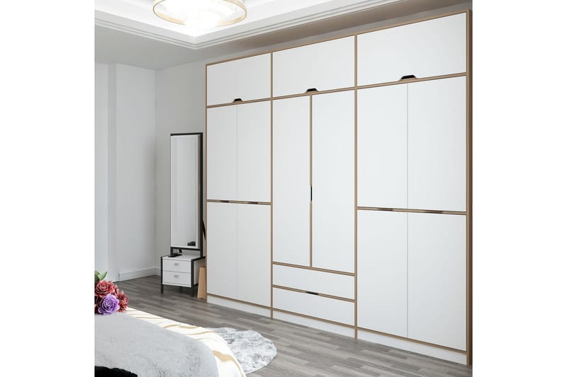 Munna Garderobe 277x253 cm - Hvit - Oppbevaring - Klesoppbevaring - Garderober & garderobesystem