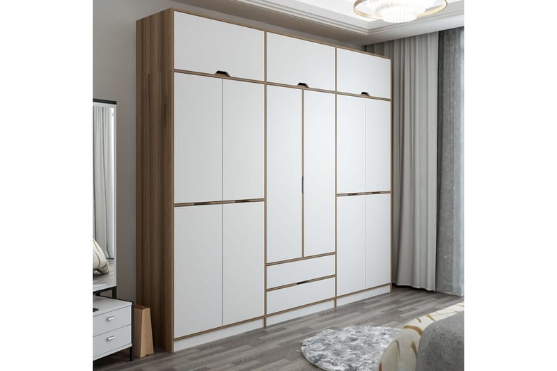 Munna Garderobe 277x253 cm - Hvit - Oppbevaring - Klesoppbevaring - Garderober & garderobesystem