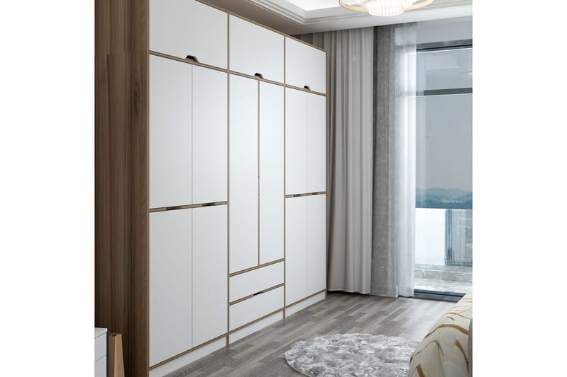 Munna Garderobe 277x253 cm - Hvit - Oppbevaring - Klesoppbevaring - Garderober & garderobesystem