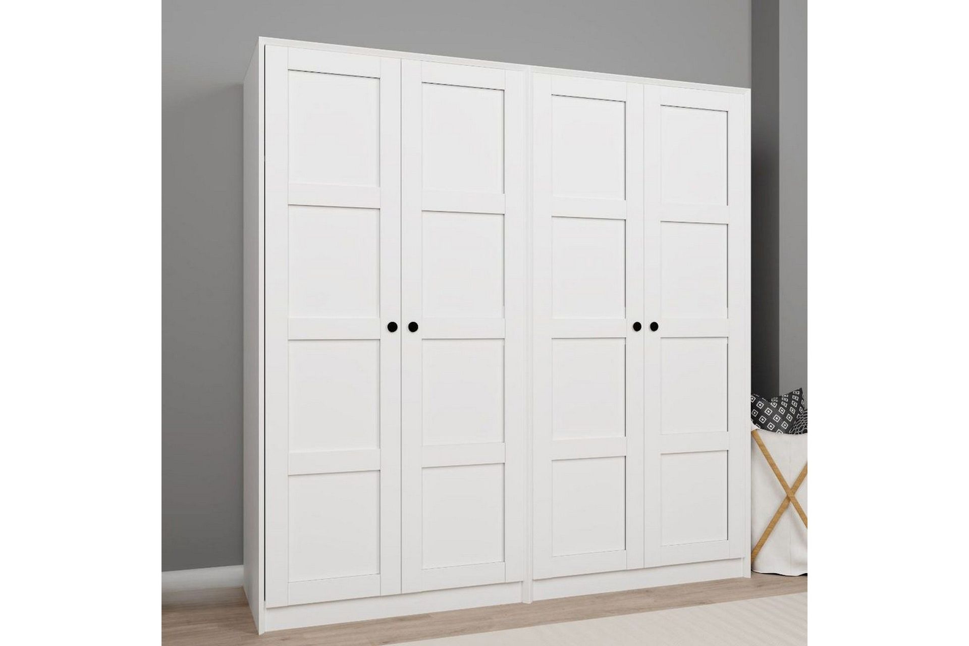 Nagouri Garderobe 188x190 cm - Hvit