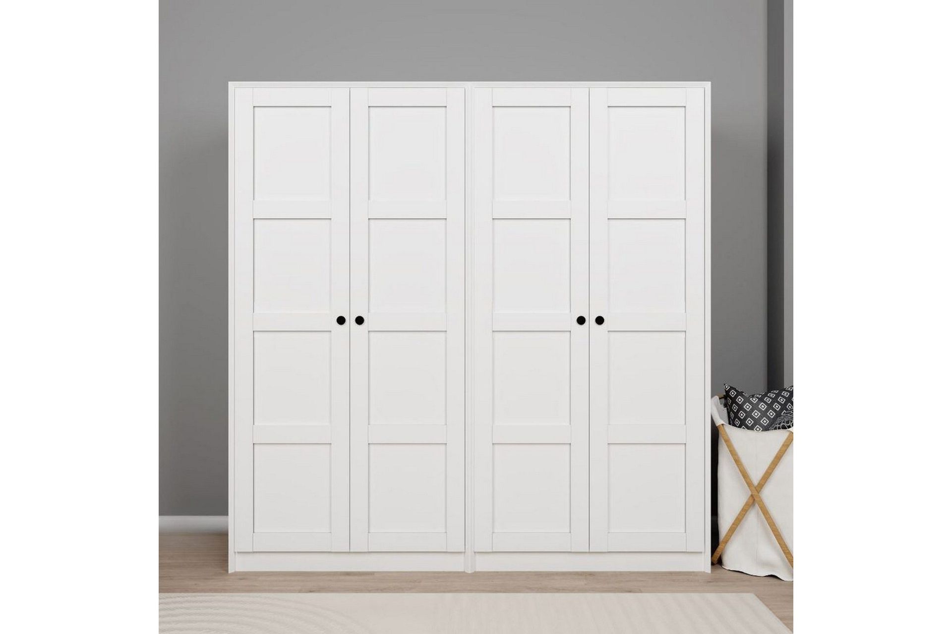 Nagouri Garderobe 188x190 cm - Hvit