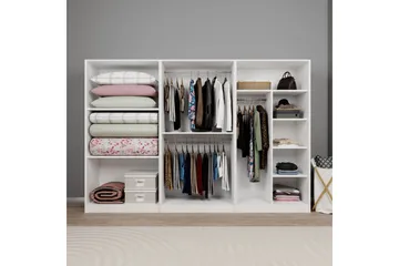 Nagouri Garderobe 280x190 cm - Hvit - Oppbevaring - Klesoppbevaring - Garderober & garderobesystem