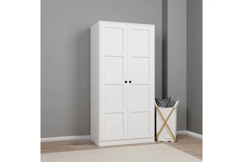 Nagouri Garderobe 94x190 cm - Hvit - Oppbevaring - Klesoppbevaring - Garderober & garderobesystem