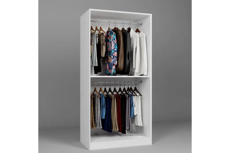 Nagouri Garderobe 94x190 cm - Hvit - Oppbevaring - Klesoppbevaring - Garderober & garderobesystem