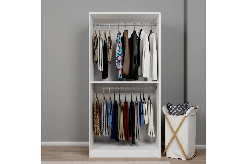 Nagouri Garderobe 94x190 cm - Hvit - Oppbevaring - Klesoppbevaring - Garderober & garderobesystem
