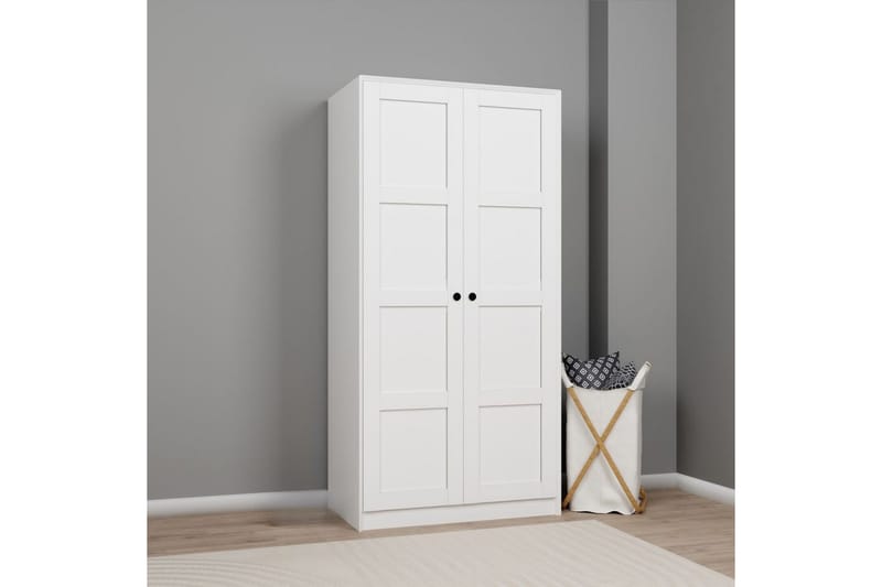 Nagouri Garderobe 94x190 cm - Hvit - Oppbevaring - Klesoppbevaring - Garderober & garderobesystem