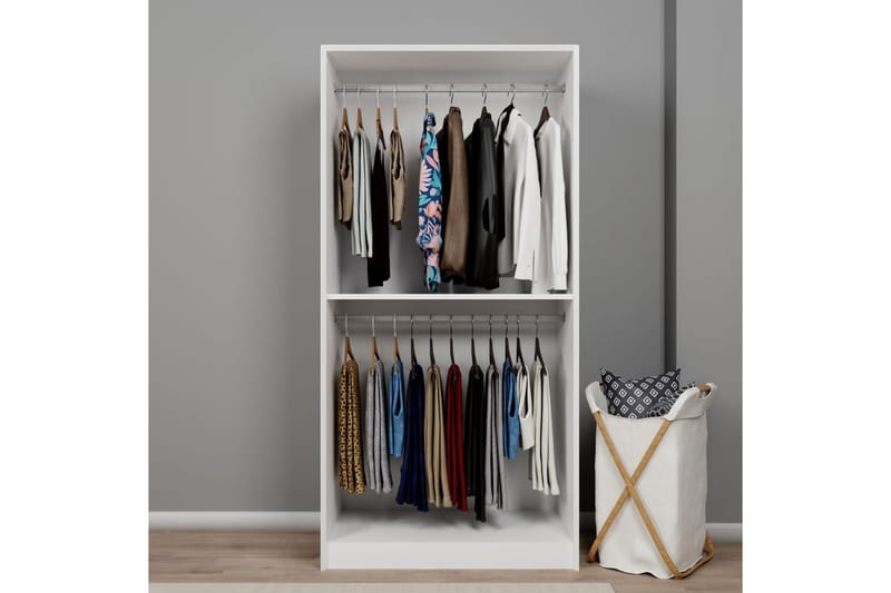 Nagouri Garderobe 94x190 cm - Hvit - Oppbevaring - Klesoppbevaring - Garderober & garderobesystem
