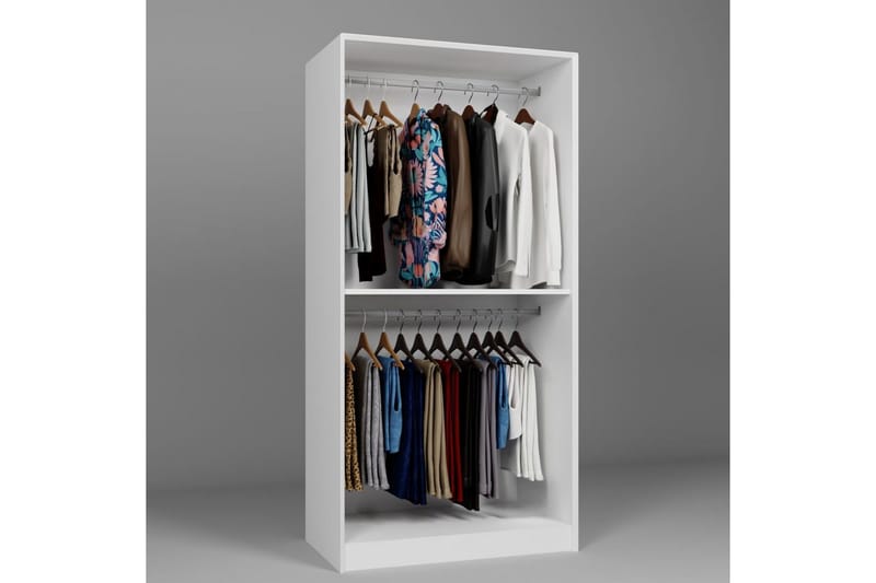 Nagouri Garderobe 94x190 cm - Hvit - Oppbevaring - Klesoppbevaring - Garderober & garderobesystem